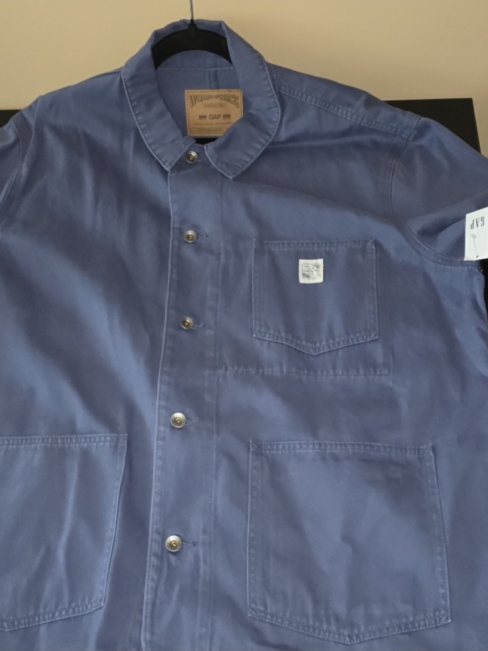 GAP Men’s Casual Button-Down Work Shirt Jacket in Blue